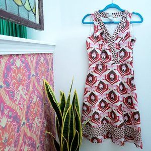 5 For $50🔥 Speechless Sleeveless V-Neck Mod Print Lined Midi Dress